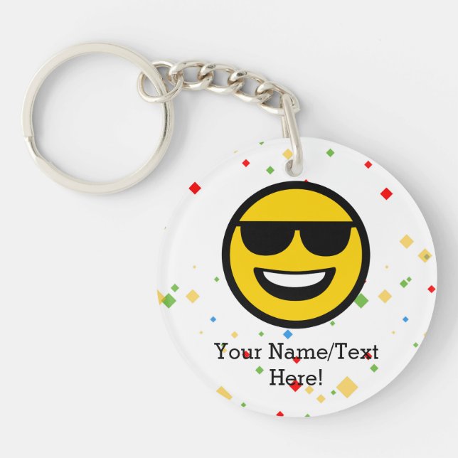 Coole Sonnenbrille Emoji Schlüsselanhänger (Vorderseite)
