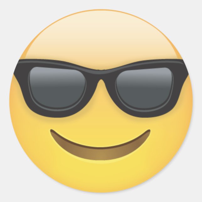 Coole Sonnenbrille Emoji Typ Stickers (Vorderseite)
