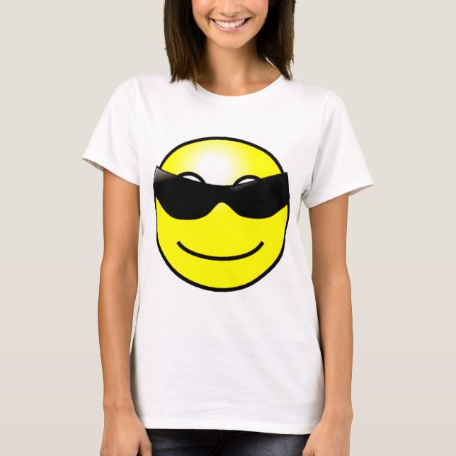 Coole Sonnenbrille-gelber Smiley T-Shirt (Vorderseite)