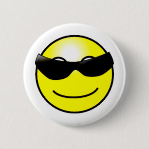 Coole Sonnenbrille-gelbes Gesicht Button