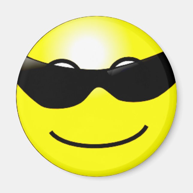 Coole Sonnenbrille Gelbes Gesicht Magnet (Vorne)