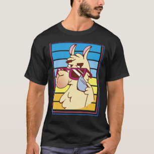 Coole Sonnenbrille Llama Alpaca Cool Retro Vintag T-Shirt