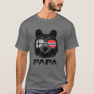 Coole Sonnenbrille Papa Bear Norwegen Flagge Pride T-Shirt