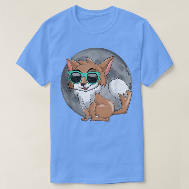 Coole Sonnenbrille Vollmond Tier Lover Funny Fox T T-Shirt (Design vorne)
