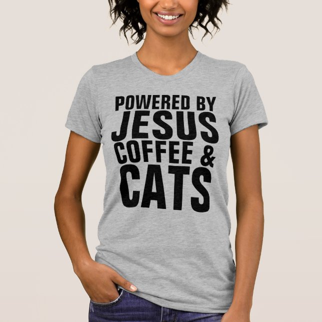 Coole, sonnige CAT-Shirt, KAFFEE-JESUS T-Shirt (Vorderseite)