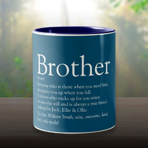 Coole Spaß Bruder Definition Sprüche Blau Zweifarbige Tasse