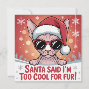 Coole Sphynx-Katze Weihnachten Santa Design