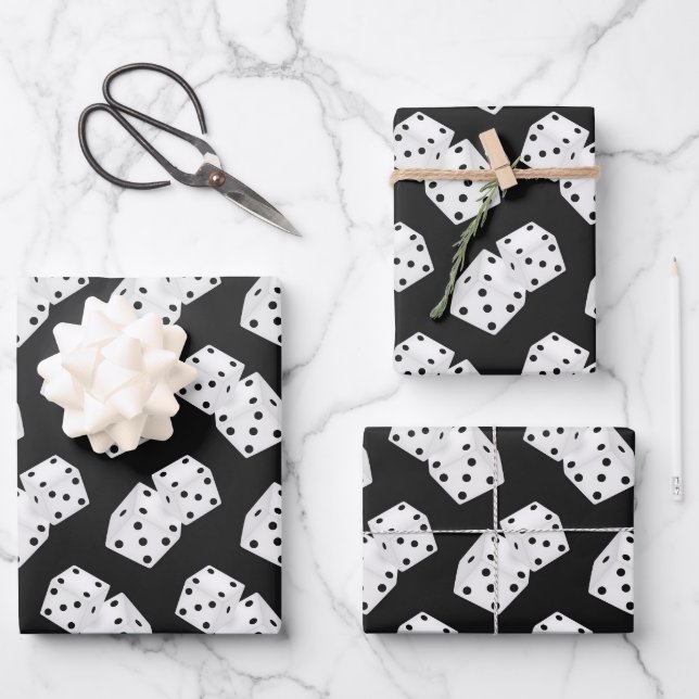 Coole Spielwürfel Geschenkpapier Set (Vorderseite)