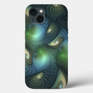 Coole Spirituosen Beige Grün Türkis Fraktal Kunst Case-Mate iPhone Hülle