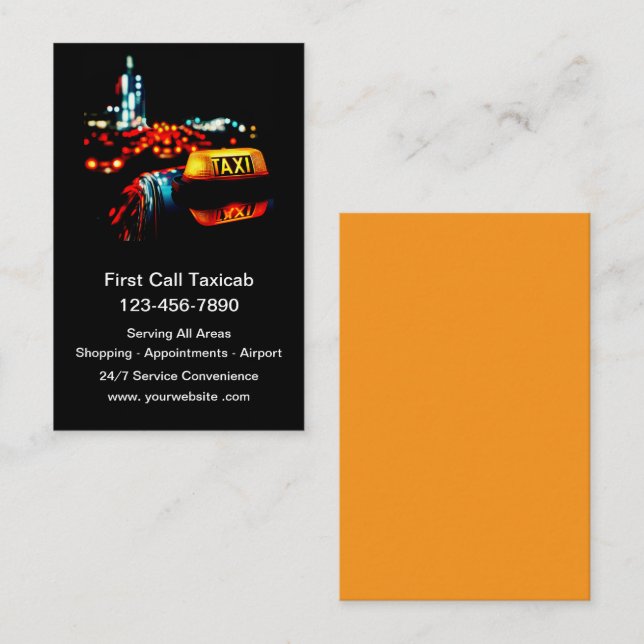 Coole Stadt Taxi Service Visitenkarten Visitenkarte (Vorne/Hinten)