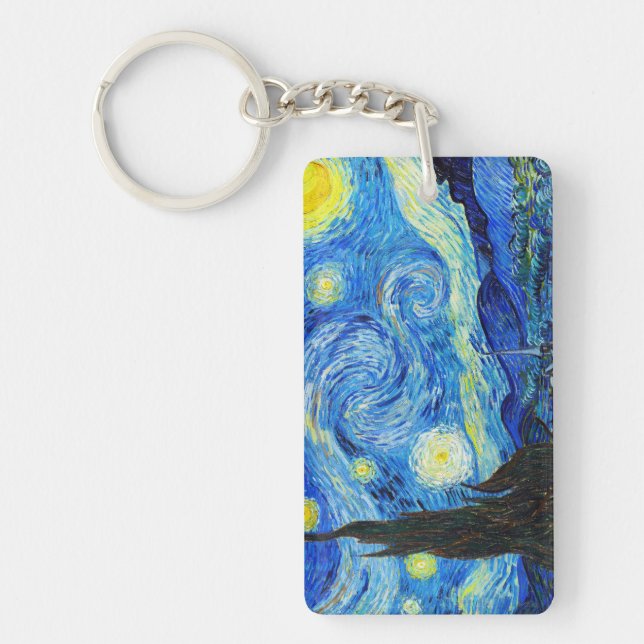 Coole Starry Nachtvincent van gogh Malerei Schlüsselanhänger (Vorderseite)