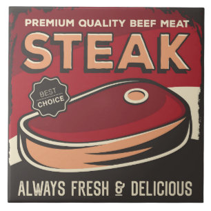 Coole Steak Retro Vintage  Fliese
