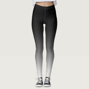 COOLE, stilvolle, trendige schwarz-weiße Streifen Leggings