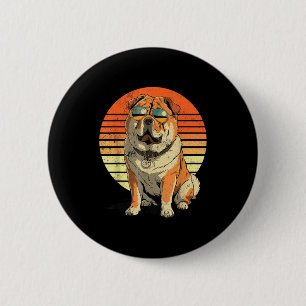 Coole stolze Chow-Chow-Männer Frauen Vintage-Hunde Button