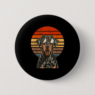 Coole stolze Dobermann Männer Frauen Vintage Hunde Button