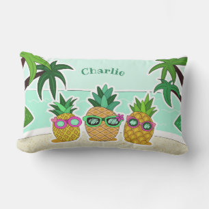 Coole Strand-Ananas-individueller Name Throwkissen Kissen Für Draußen