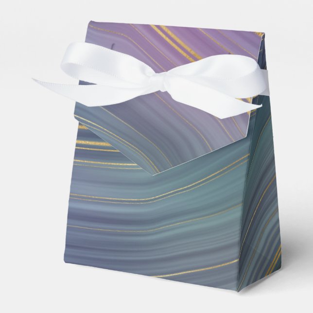 Coole Strata | Beautiful Blue Lila and Gold Agate Geschenkschachtel (Vorderseite)