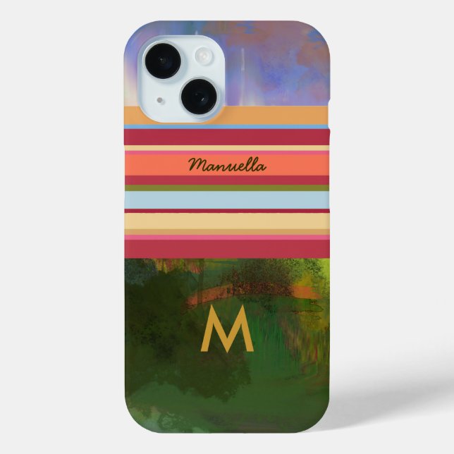 Coole Streifen mit Initial Case-Mate iPhone Hülle (Rückseite)