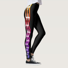 Coole Streifen mit weißer Schmetterlingsfarbe auf  Leggings