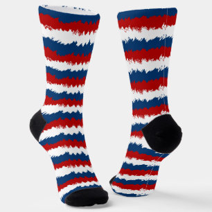 Coole Streifen rot, weiß und blau Socken