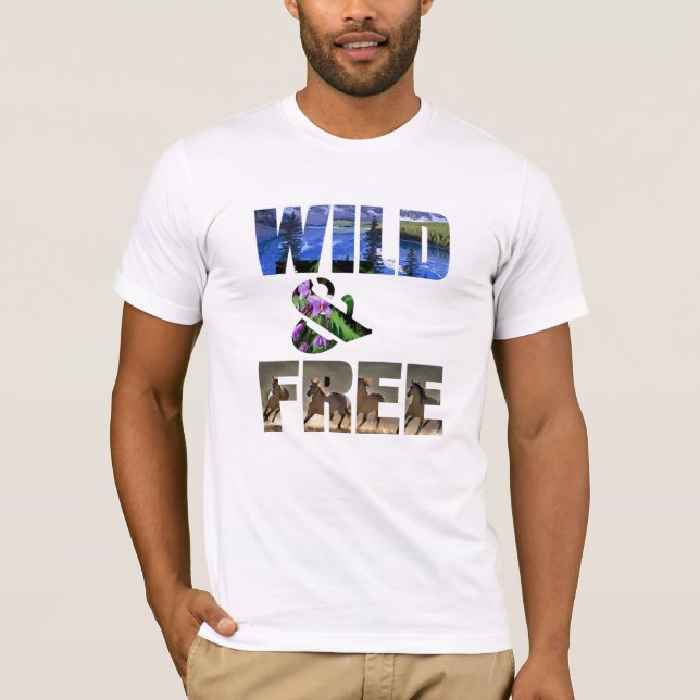 Coole Summer Wild & Free Print Ts - Trendy Beachy T-Shirt (Vorderseite)