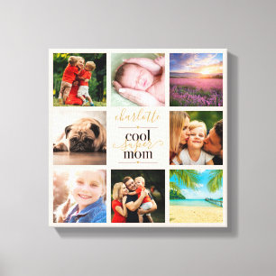 Coole Super Mama 8 Foto Rosa Personalisiert Leinwanddruck