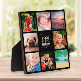 Coole Super Mama 8 Fotocollage Schwarz und Gold Fotoplatte