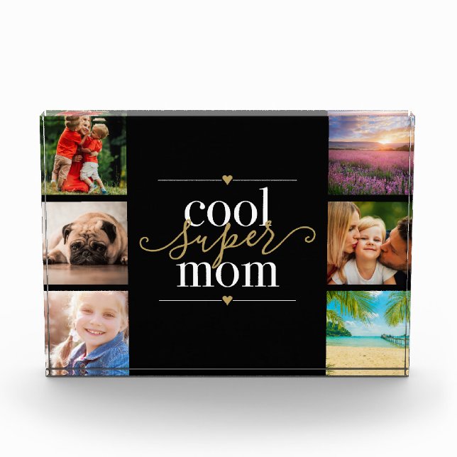 Coole Super Mama Black und Gold 6 Fotoblock (Vorderseite)