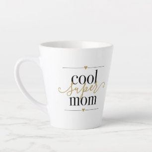 Coole Super-Mama Moderne elegante schwarze und gol Milchtasse