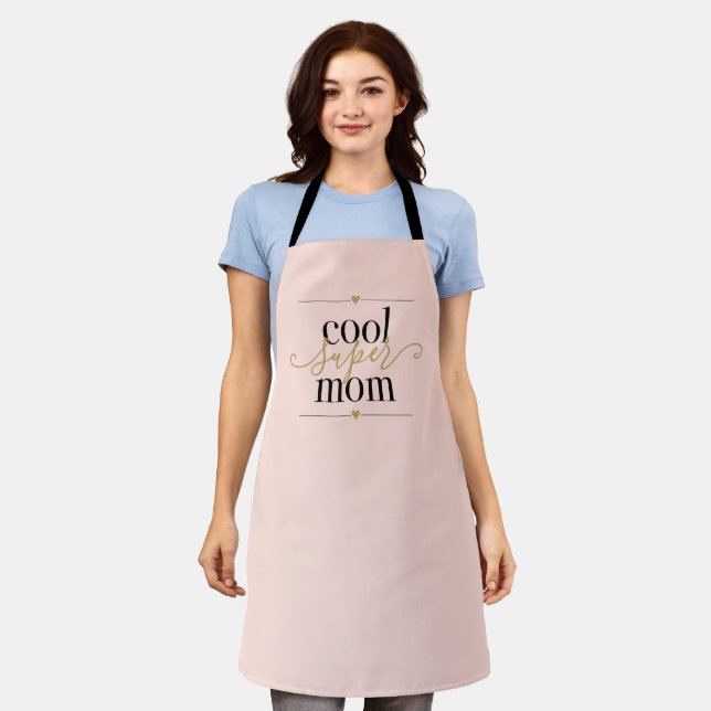 Coole Super Mama Moderne Elegantes Rosa und Gold Schürze (Getragen)