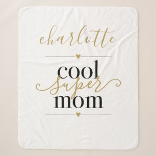 Coole Super Mama Personalisiert Schwarz und Gold  Sherpadecke