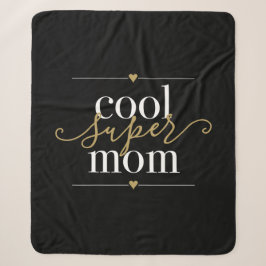 Coole Super Mama Schwarz und Gold Moderne Elegant Sherpadecke