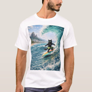 Coole surfen Katze T-Shirt