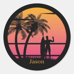 Coole Surffans Runder Aufkleber