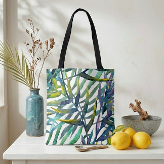 Coole süße Illustration Aquarellfarbene Blätter Tasche