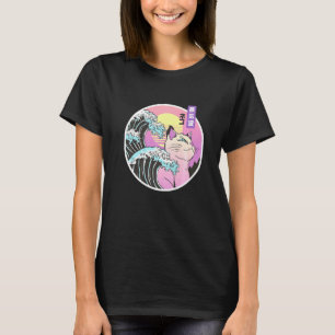 Coole Synthwave-Vaporwave-Ästhetische Trippy-Cat a T-Shirt