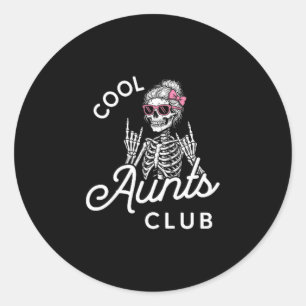 Coole Tante Club Lustiger Skelett Familie Kinder F Runder Aufkleber