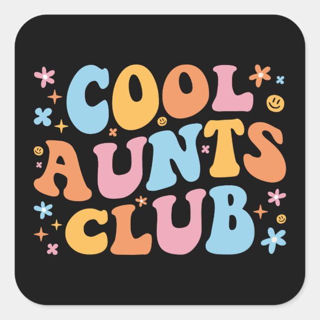 Coole Tanten Club III Quadratischer Aufkleber (Vorderseite)