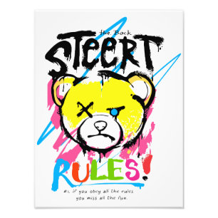 Coole Teddy Street Regeln Fotodruck