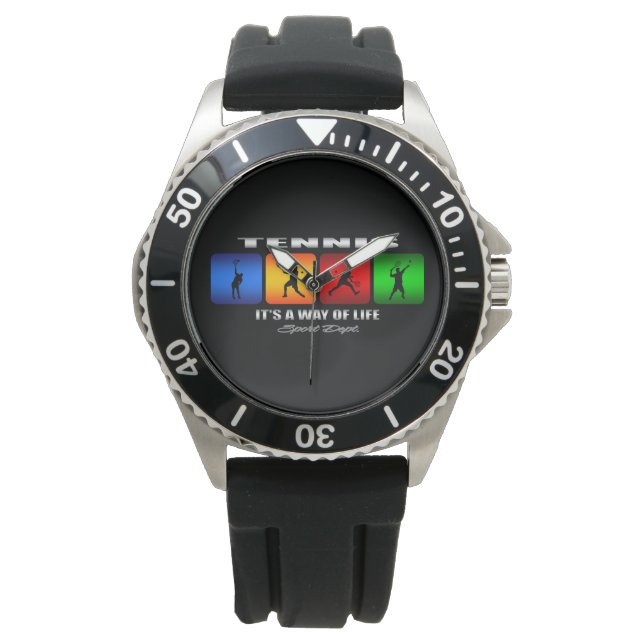 Coole Tennis ist eine Lebensart (männlich) Armbanduhr (Vorderseite)