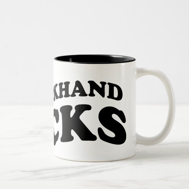Coole Tennis-Tasse: Meine Hinterhand-Steine Zweifarbige Tasse (Rechts)