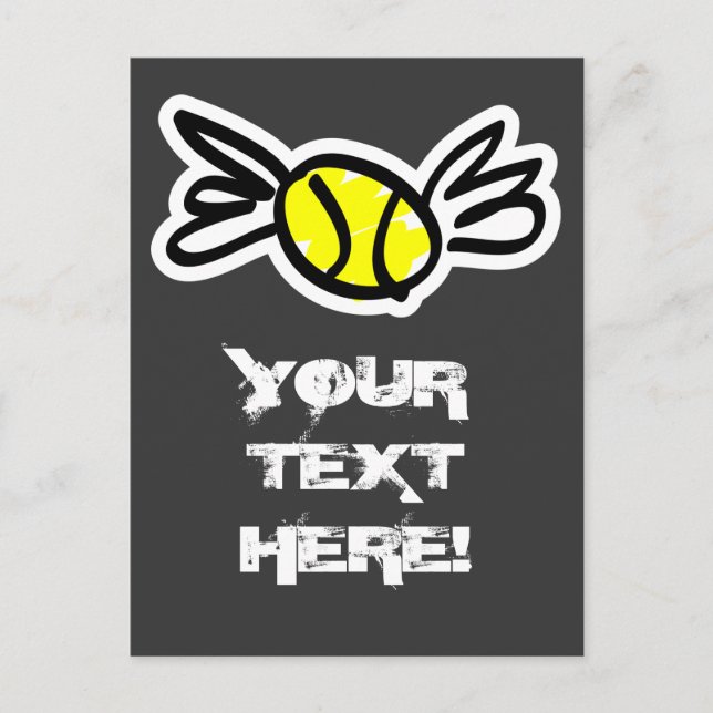Coole Tenniskarte Einladung personlisiert! Postkarte (Vorderseite)