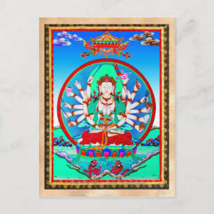 Coole Thangka-Tattoo Cundhi Bodhisattva Postkarte