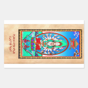 Coole Thangka-Tattoo Cundhi Bodhisattva Rechteckiger Aufkleber
