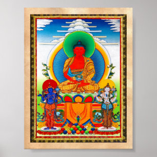 Coole tibetische Thangka Drei große Heilige Poster
