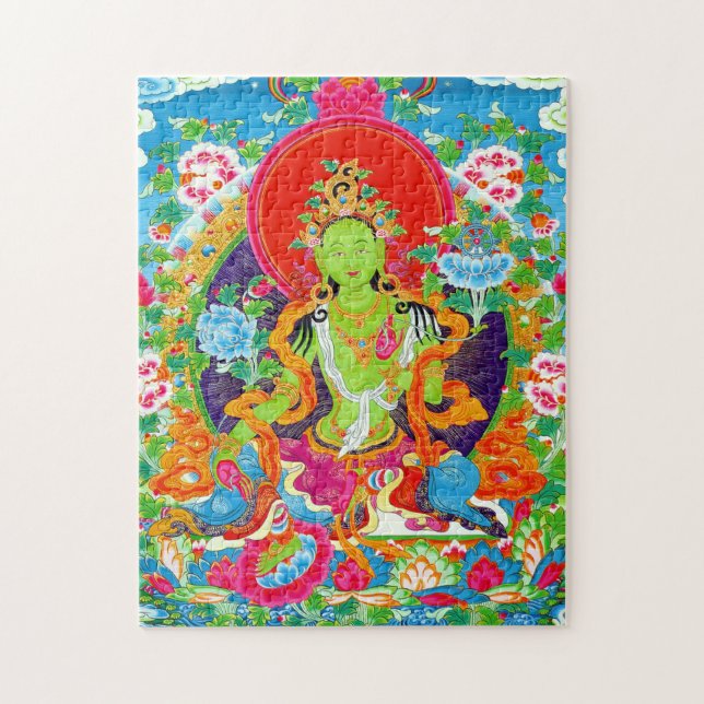 Coole tibetische Thangka grüne Tara Gott Tattoo le (Vertikal)