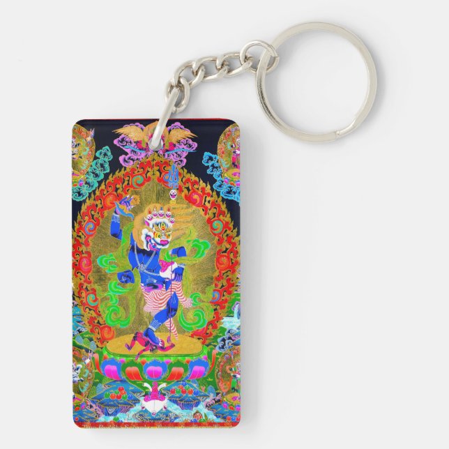 Coole Tibetthangka Simhavaktra Dakini Schlüsselanhänger (Rückseite)