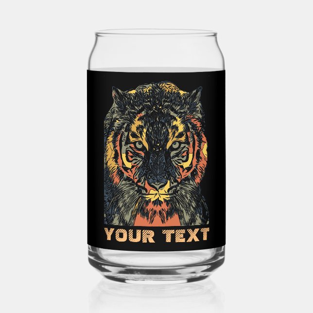 Coole Tigerschauspiele ergänzen Ihren eigenen Text Dosenglas (Vorderseite)