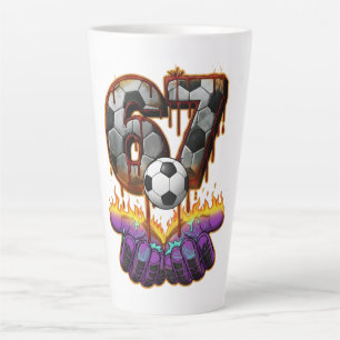 Coole Torwart-Fußballtrikot Nummer 67 Kunst Milchtasse
