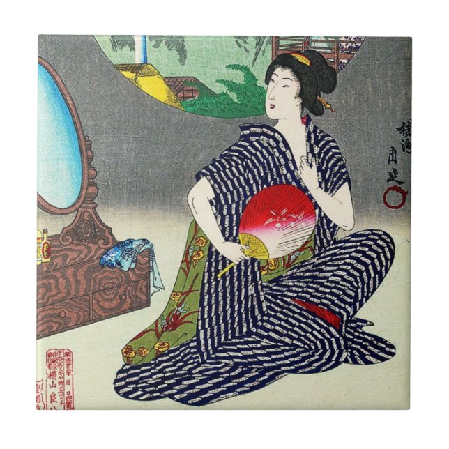 Coole traditionelle japanische woodprint fliese (Vorderseite)